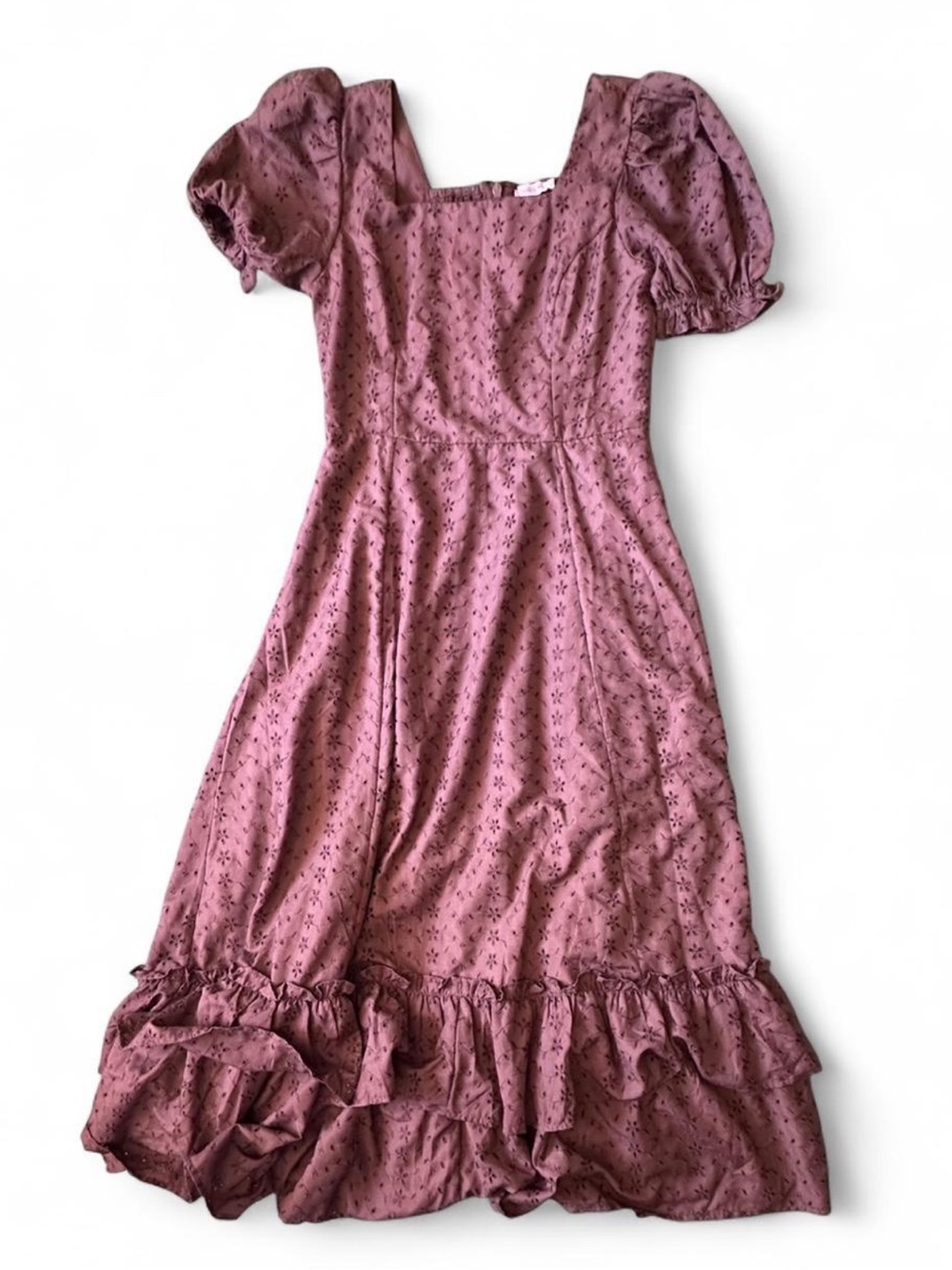 Ivy City Co Brown Eyelet Maxi Dress